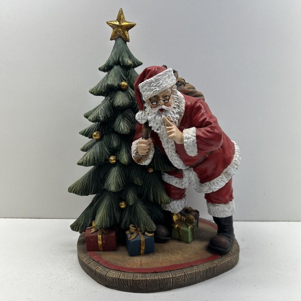 Vintage 16” Shhhhh Santa Leaving Presents By The Tree Christmas Decor